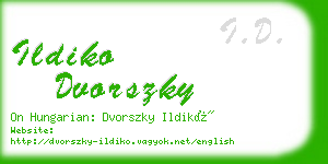 ildiko dvorszky business card